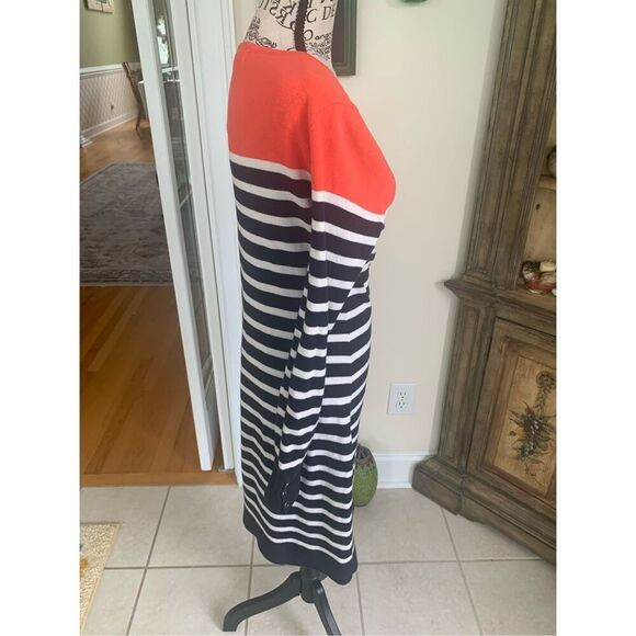 Banana Republic Stripped Navy Blue Dress - Picture 2 of 9